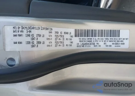 2004 Jeep Grand Cherokee Laredo z USA, uszkodzony, nr VIN 1J4GW48SX4C367268